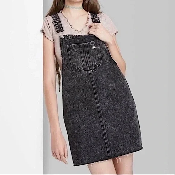 Wild Fable Dresses | Nwt Denim Overall Dress | Color: Black | Size: S | Nelsonlucy's Closet